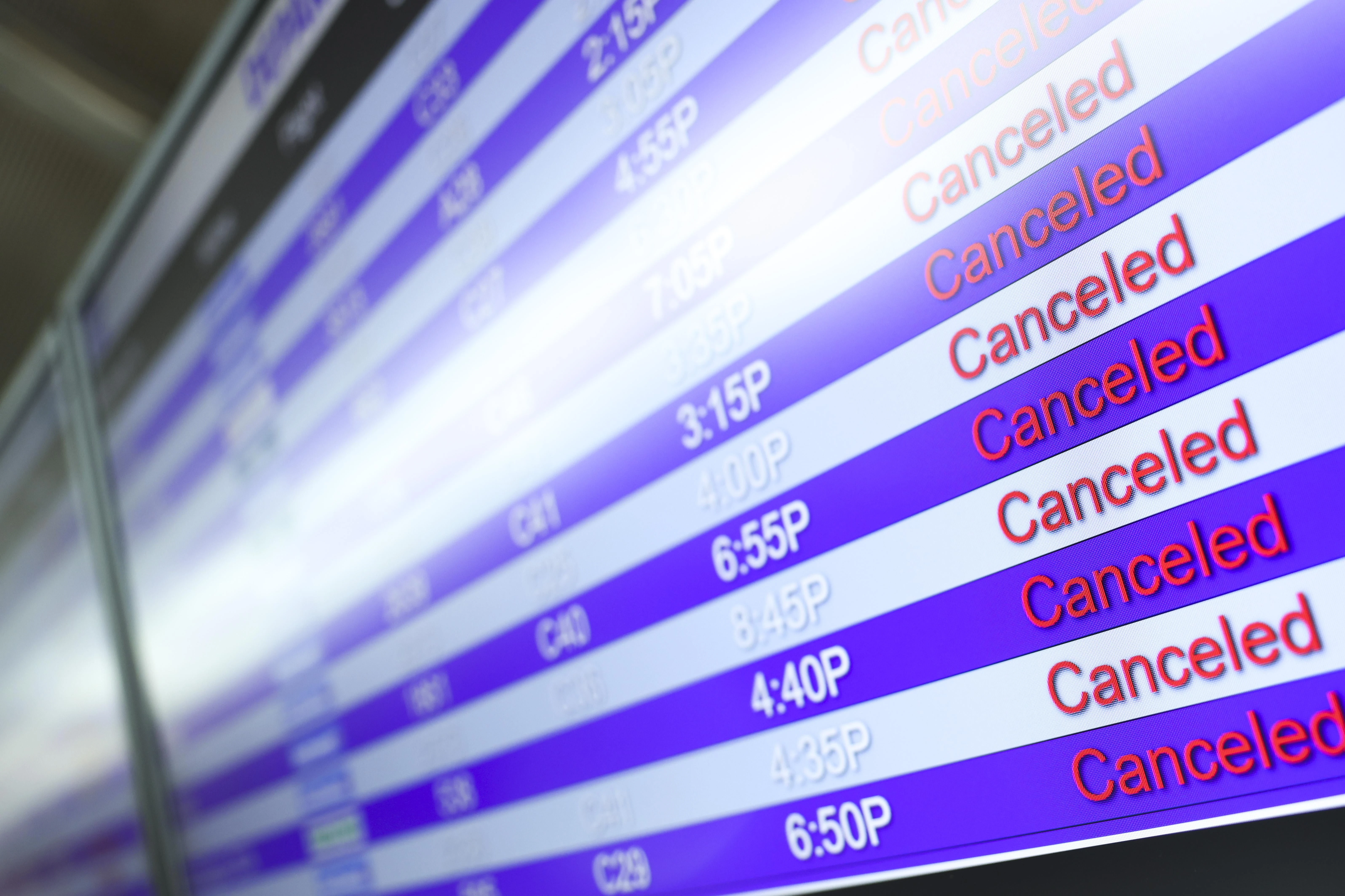 Seven flights from different airlines cancelled, four delayed