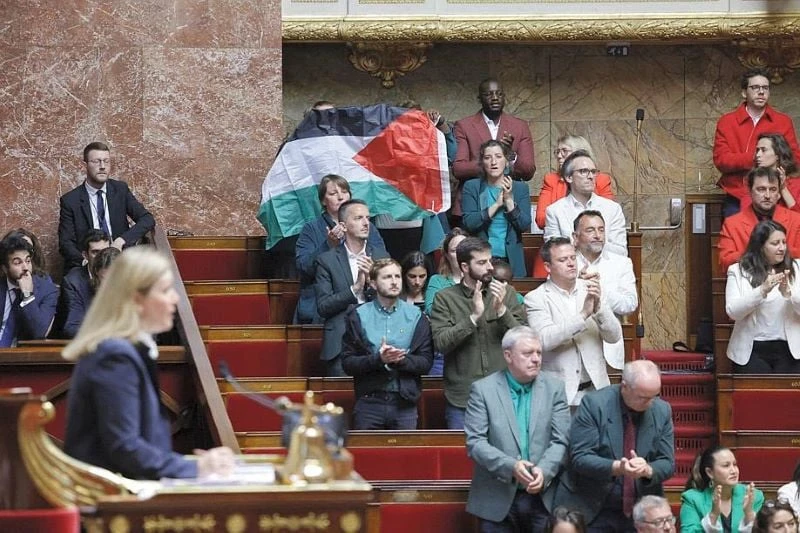 Tumult in French parliament over Palestinian flag, clothing