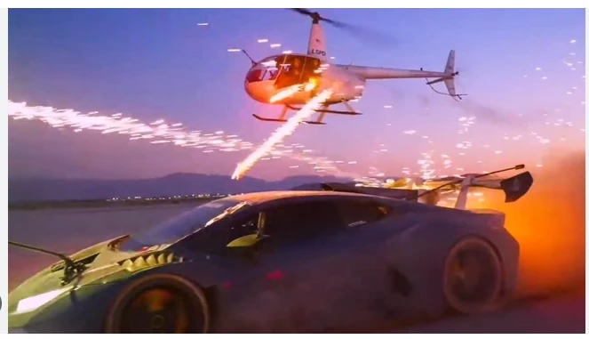 YouTuber arrested for helicopter and Lamborghini fireworks stunt