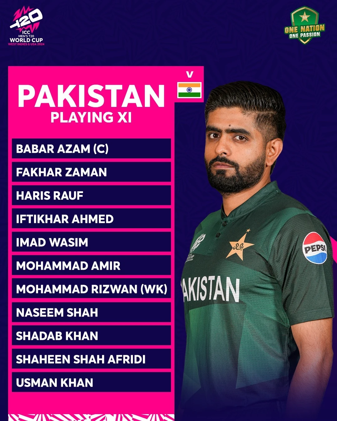 Pakistan win toss; elect to field against India