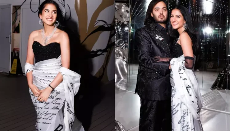 Love talks to town: Radhika flaunts Anant’s love-letter printed gown on pre-wedding