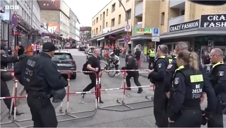 Man threatens police with axe ahead of Hamburg Euros match