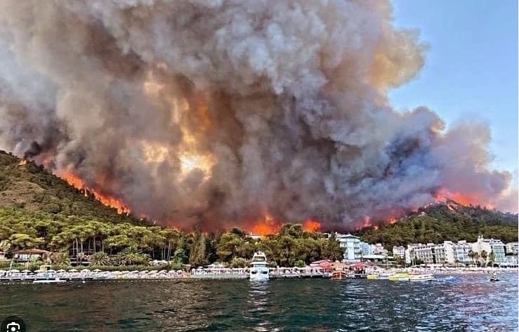 Turkey wildfire disrupts traffic in Dardanelles Strait