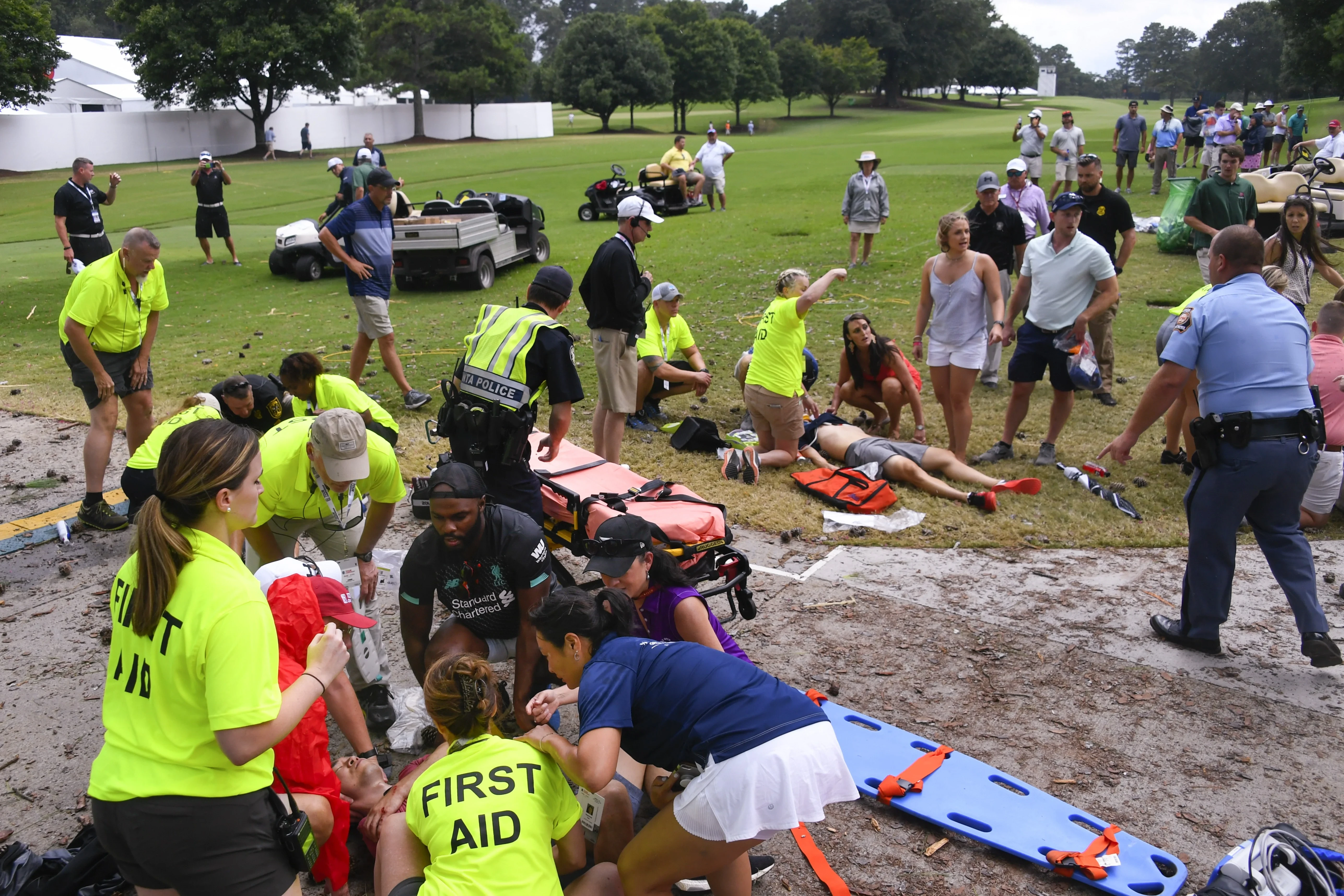 Two people hospitalized after lightning strike near PGA tournament course