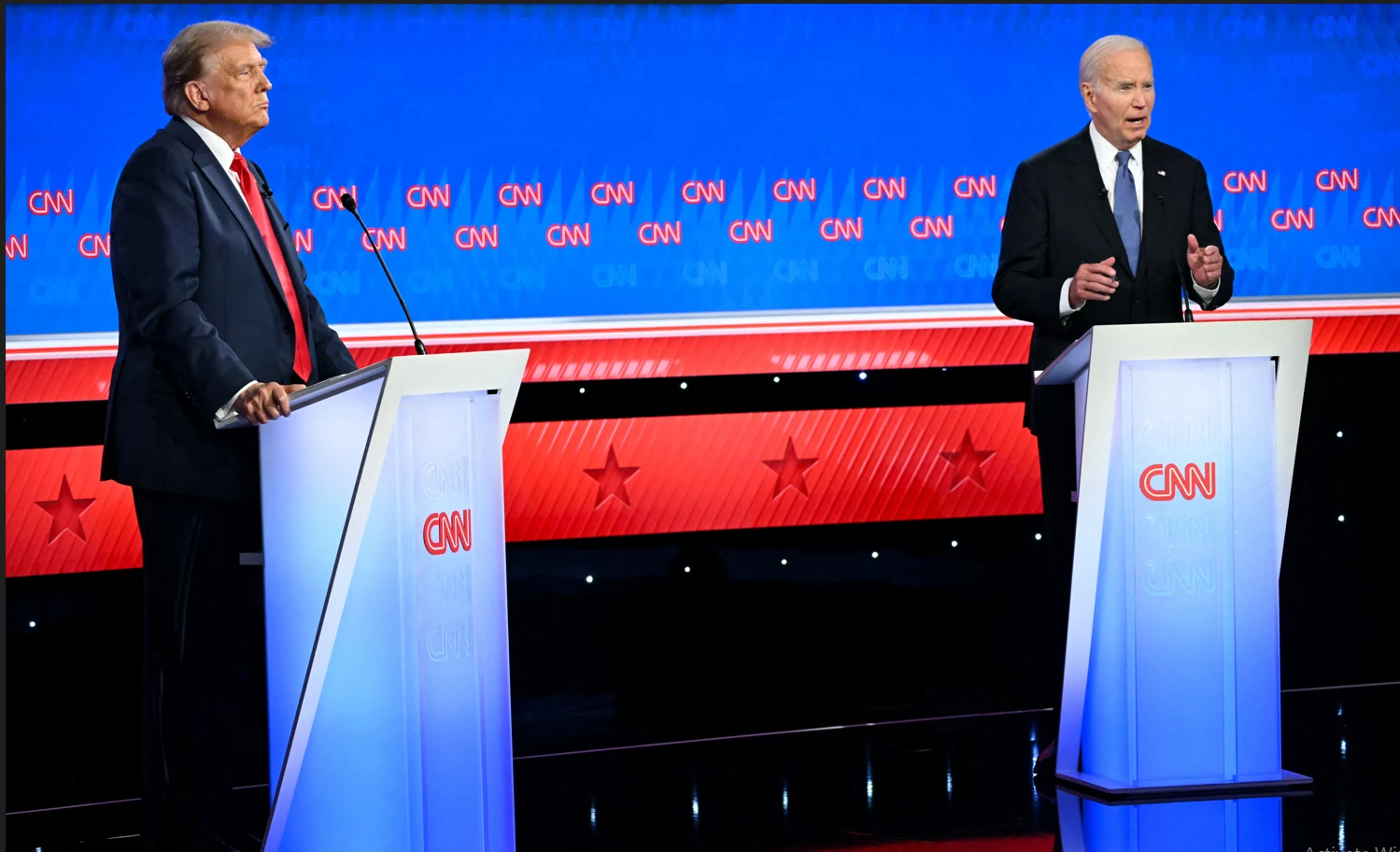 Faltering Biden, forceful Trump clash in presidential debate