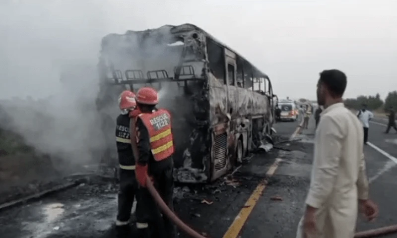 Fire erupts on bus on M4 motorway, 46 passengers rescued