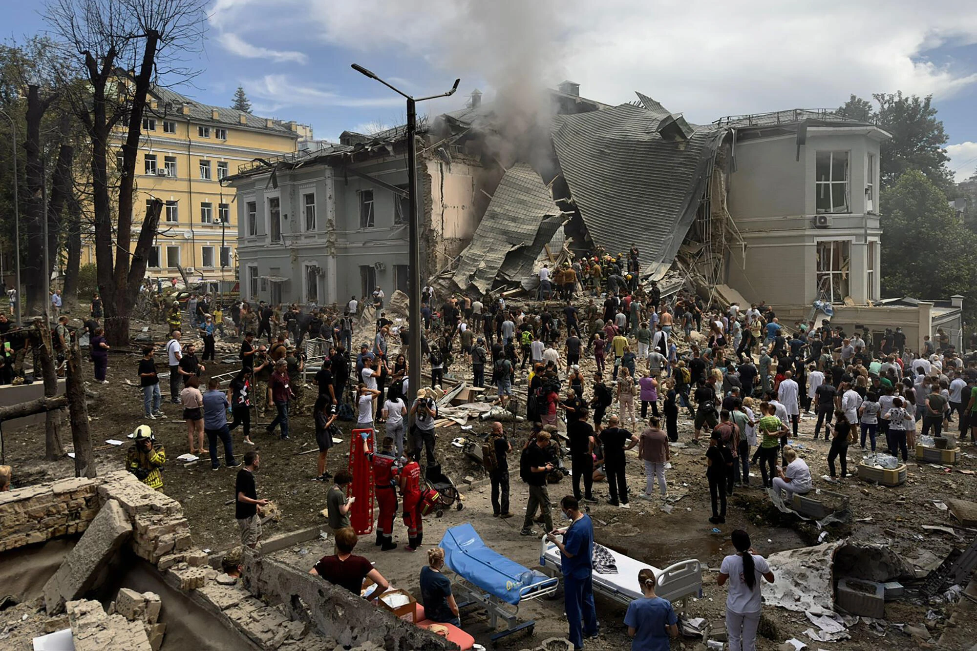 Russian missiles kill 36 in Ukraine, gut Kyiv children's hospital