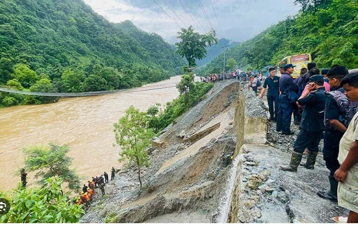 Nepal searches for 63 missing after highway landslide