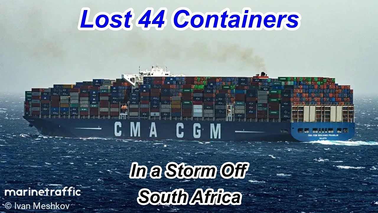 Search underway after French-owned ship loses 44 containers off S.Africa