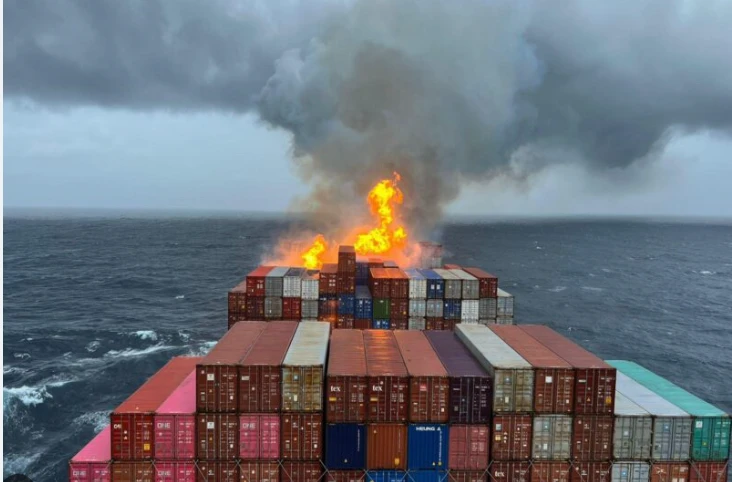 Indian coast guard battling fire aboard cargo ship in Arabian sea