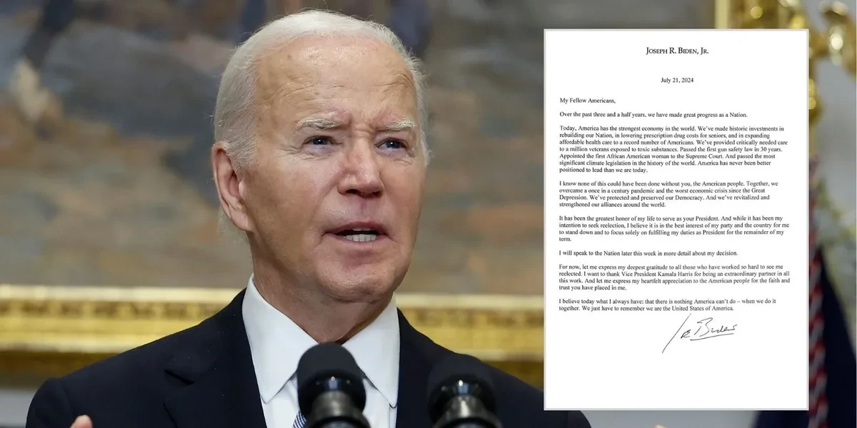 Biden's letter declaring withdrawal from 2024 race