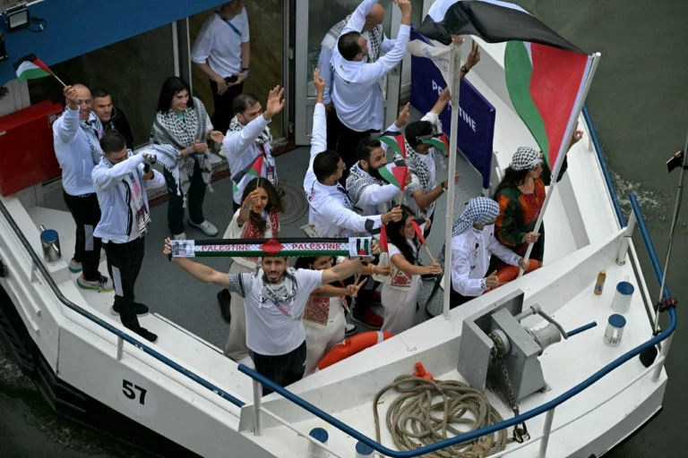 Palestinian olympian highlights tragedy with shirt depicting bombed children at opening ceremony