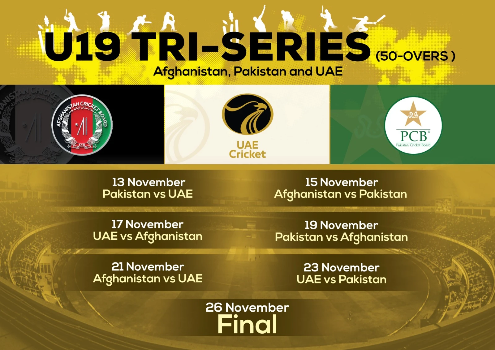 Pakistan U19 to take part in UAE tri-series 