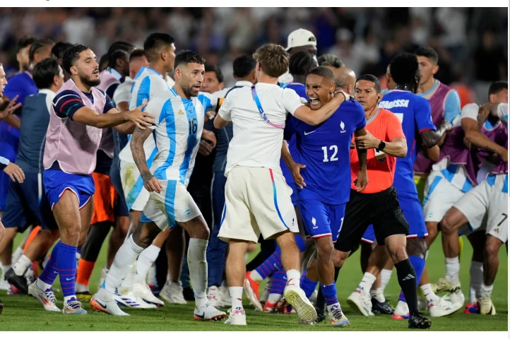 France win over Argentina sparks ugly scenes in Olympic grudge match