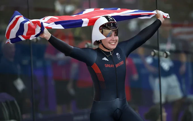 Britain sets world record to secure gold in women's Olympic team sprint