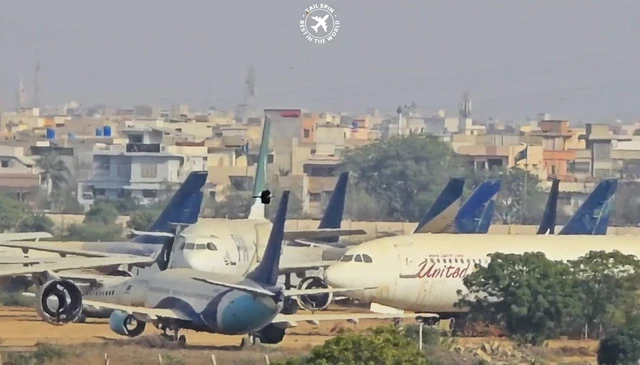 Over 30 unused aeroplanes at Karachi Airport turn into bird sanctuaries