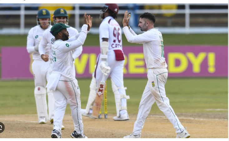 South Africa's Maharaj restricts West Indies in rainy third day of Test