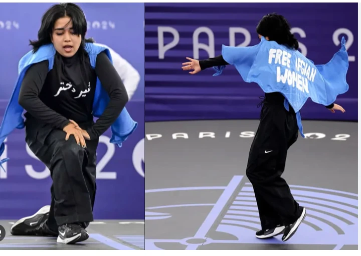 Olympic Afghan refugee breakdancer disqualified for slogan