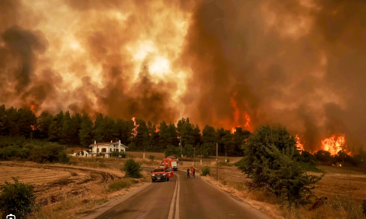 Greek wildfires engulf mountain as they approach capital Athens