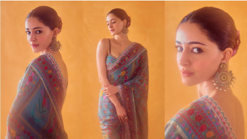 Ananya Panday exudes timeless sophistication in ethnic aqua saree