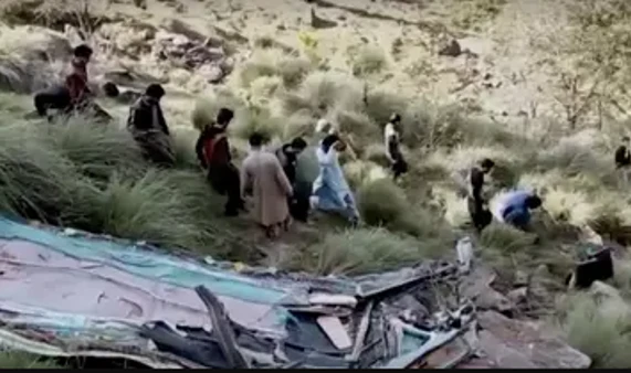 Passenger coach plunges into ravine in Mardan, two dead, 10 injured