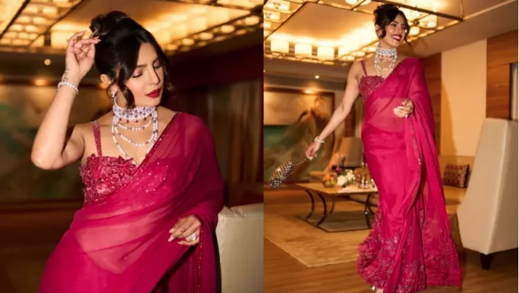 Priyanka Chopra exudes glamour while flaunting Berry hued saree at brother's wedding