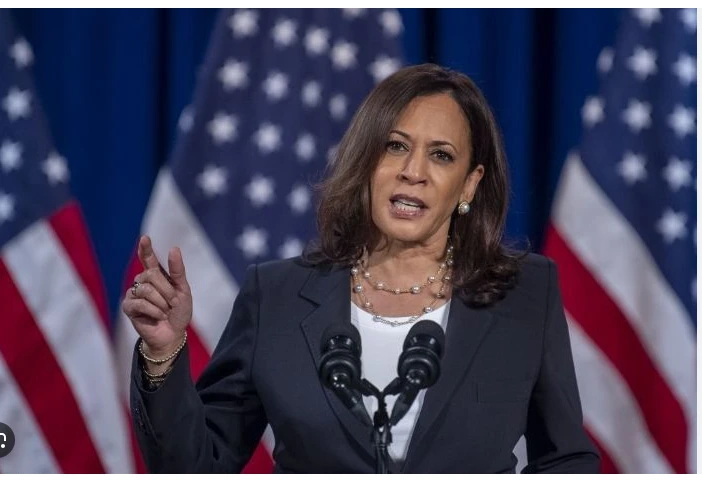 Harris steers clear of race, gender despite historic bid