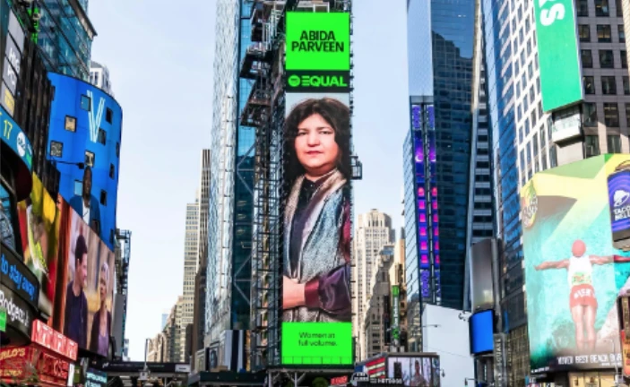 Abida Parveen features on Times Square billboard in New York