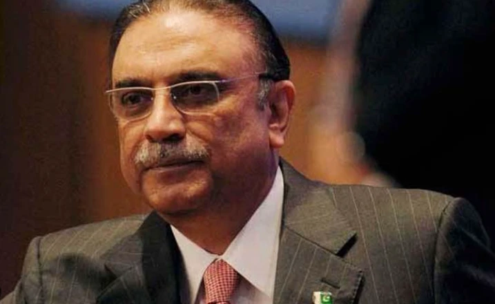 President Zardari condoles with family of martyred captain M Ali Qureshi in Walton, Lahore