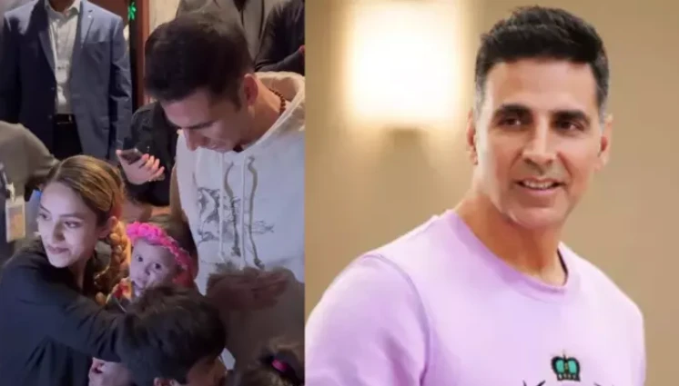 Akshay Kumar UNEASY interaction with female fan involving physical touch