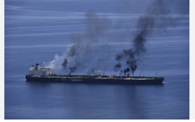 Oil tanker ablaze off Yemen threatens environmental disaster