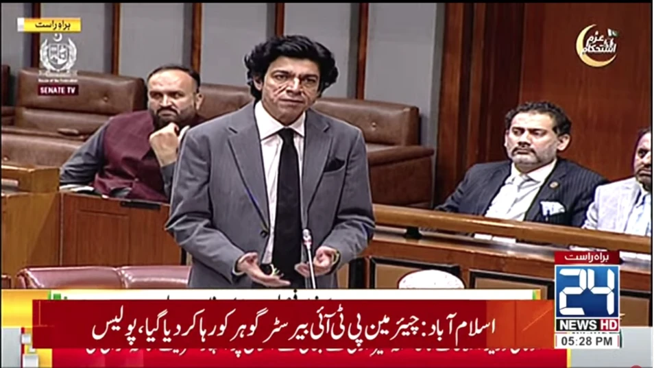 Senator Faisal Vawda's fiery speech sparks protest in Senate