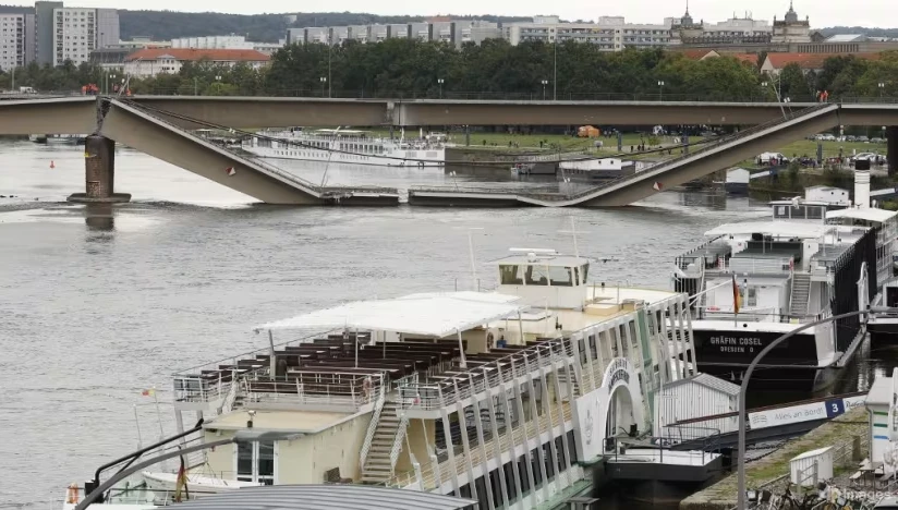 German bridge suffers partial collapse with no casualties