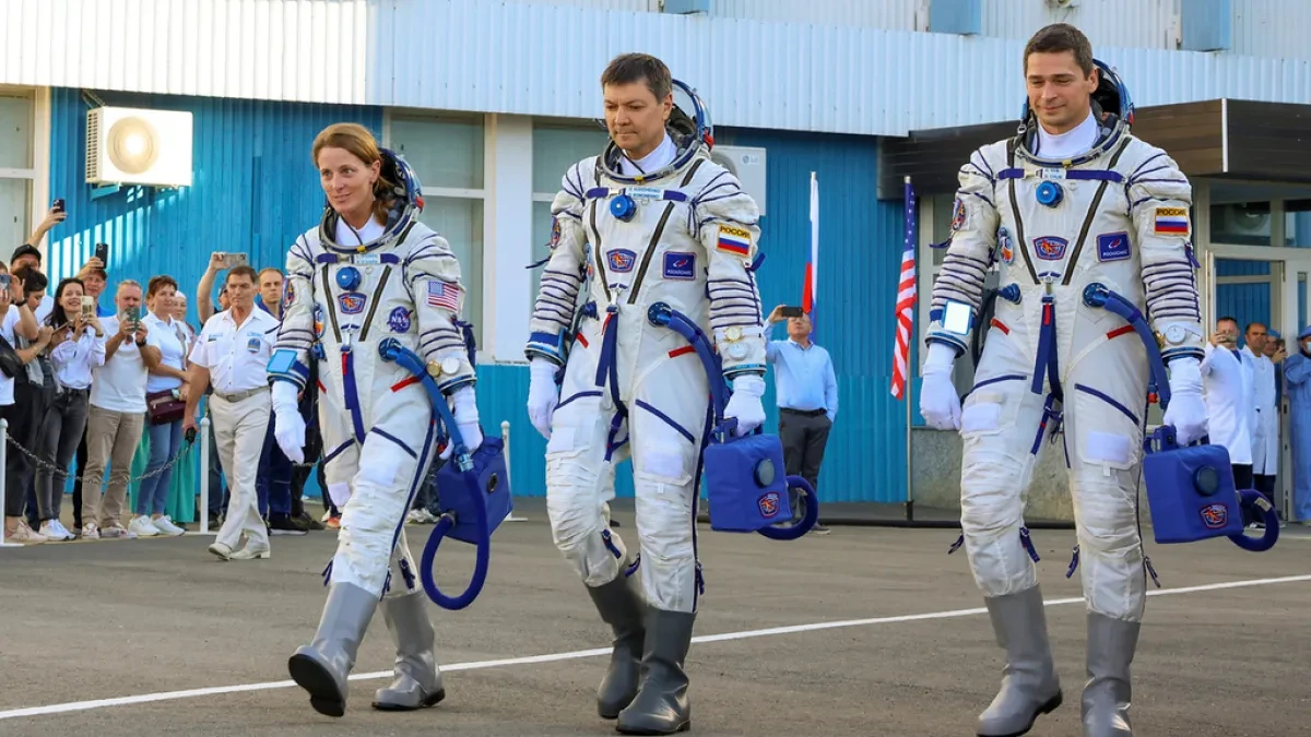 Russian Soyuz launches to ISS carrying two Russians and one American