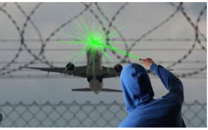 100 incidents of laser light throwing at planes reported this year