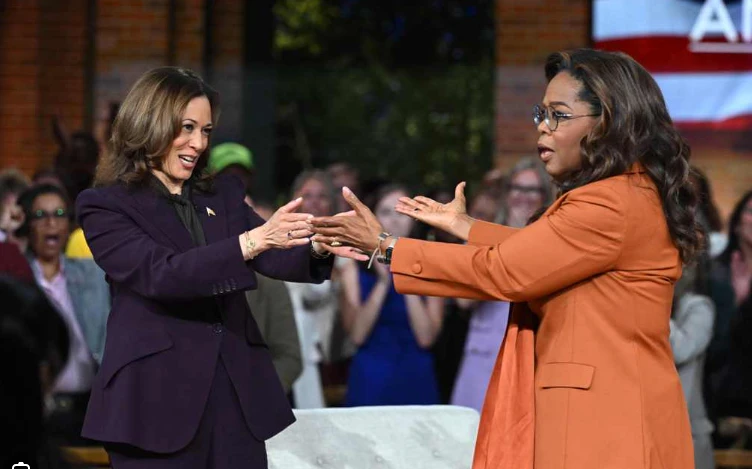 Harris and Oprah hold star-studded US election rally