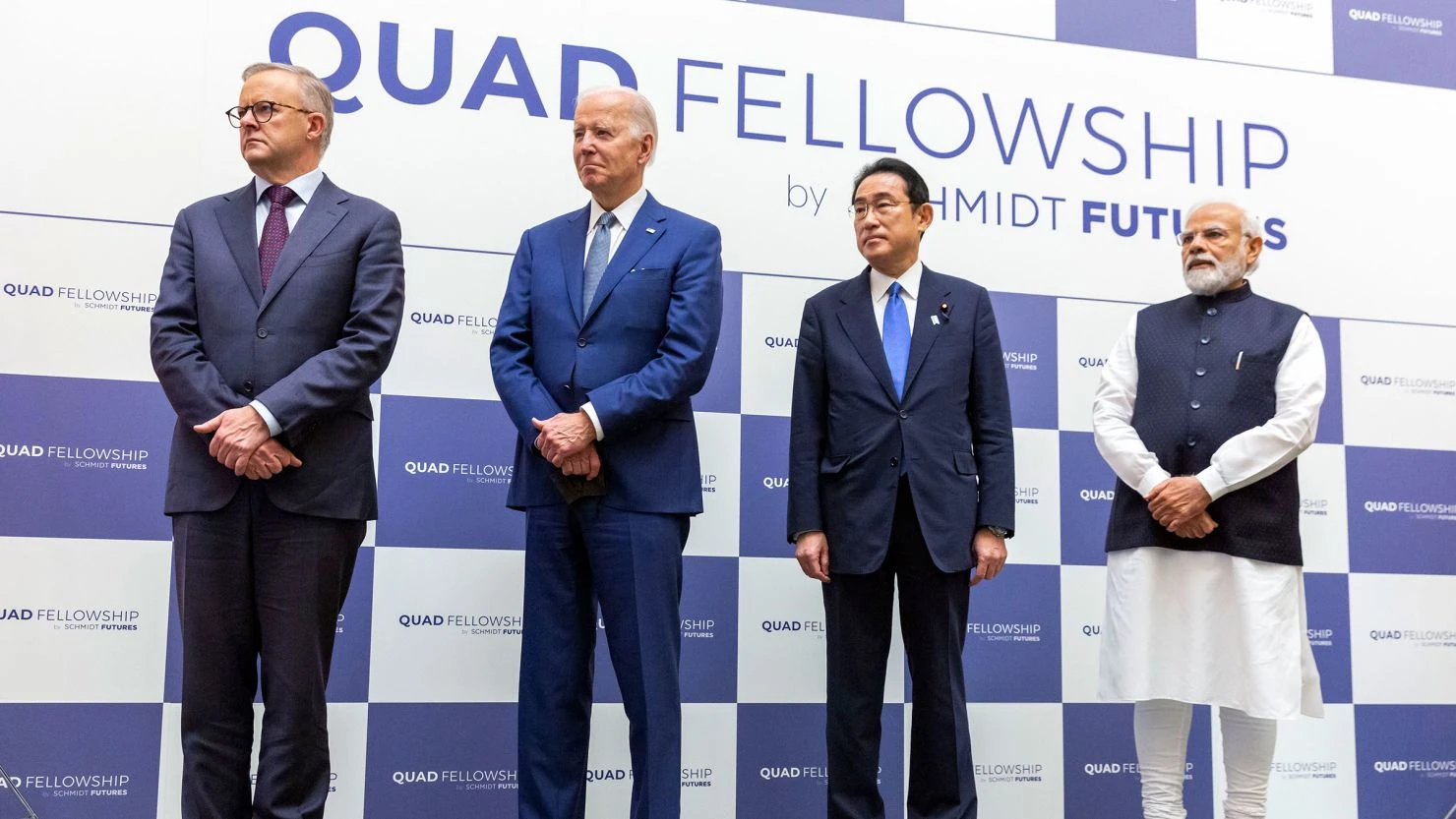 Biden discusses China strategy with 'Quad' leaders at hometown summit