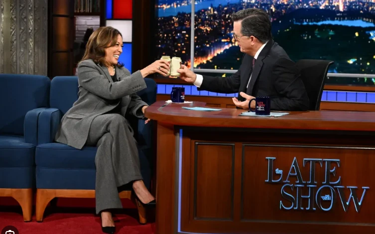 Kamala Harris drinks beer on late night TV