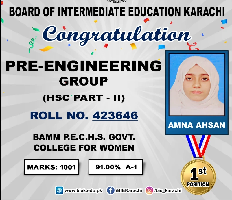 Girls outclass boys in Karachi Board Pre-Engineering part II results