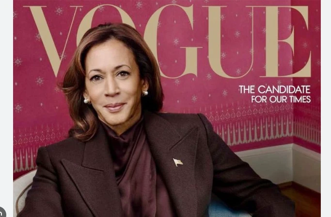 Harris stars on Vogue cover as 'candidate for our times'