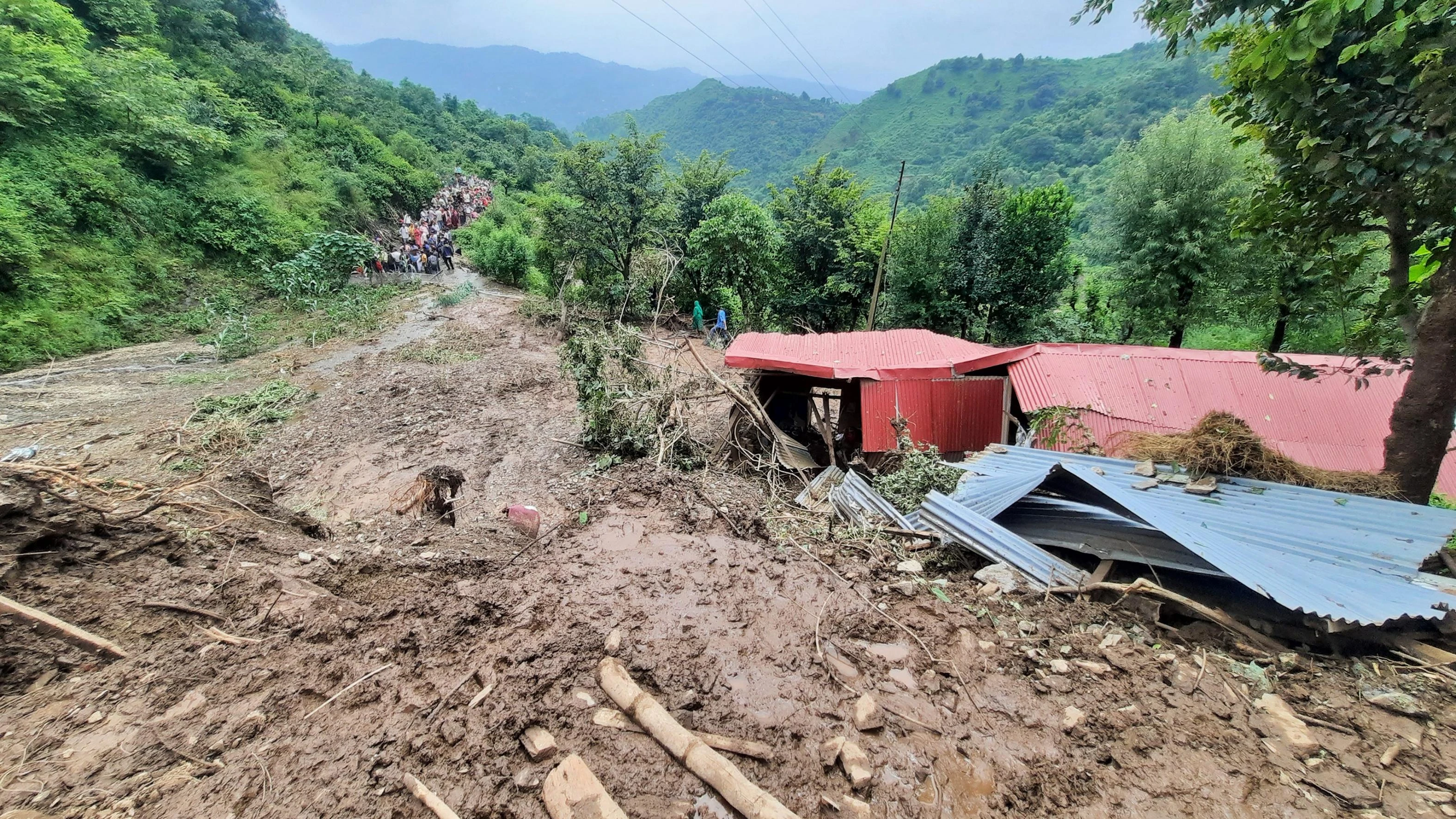 Several houses destroyed, livestock killed in Haripur as landslide continues