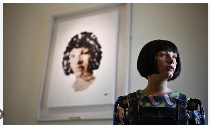 Portrait by humanoid robot to sell at auction in art world first