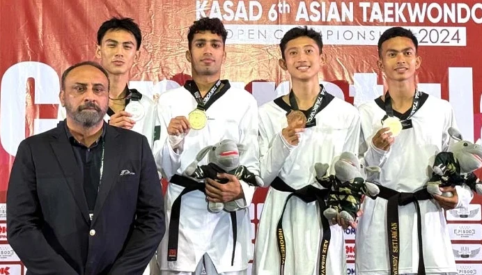 Shahzeb Khan clinches gold for Pakistan in Asia Open Taekwondo Championship