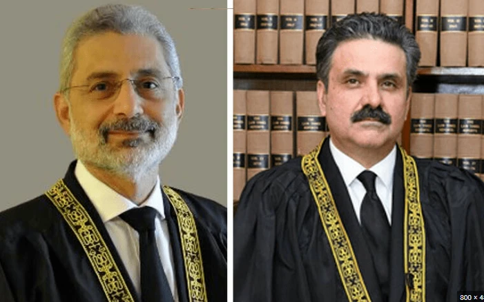 Newly appointed CJP Justice Afridi meets incumbent Justice Isa