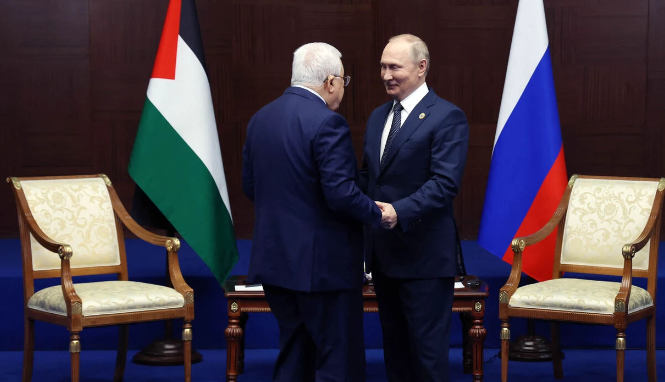 Putin meets Palestinian leader Abbas at BRICS summit