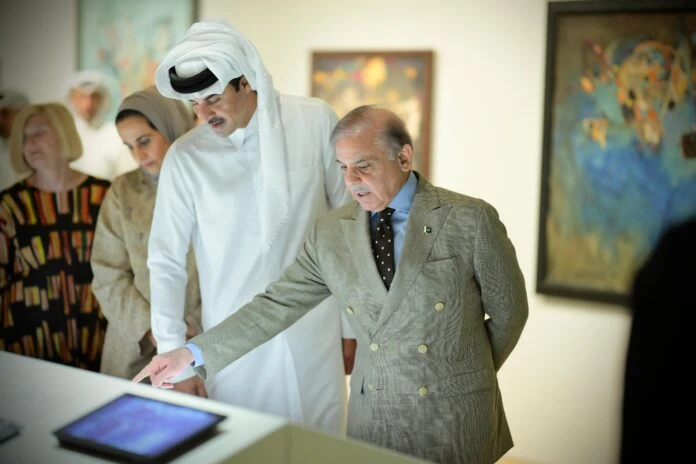 PM, Qatari Emir visit gallery of Pakistani artworks at National Museum of Qatar