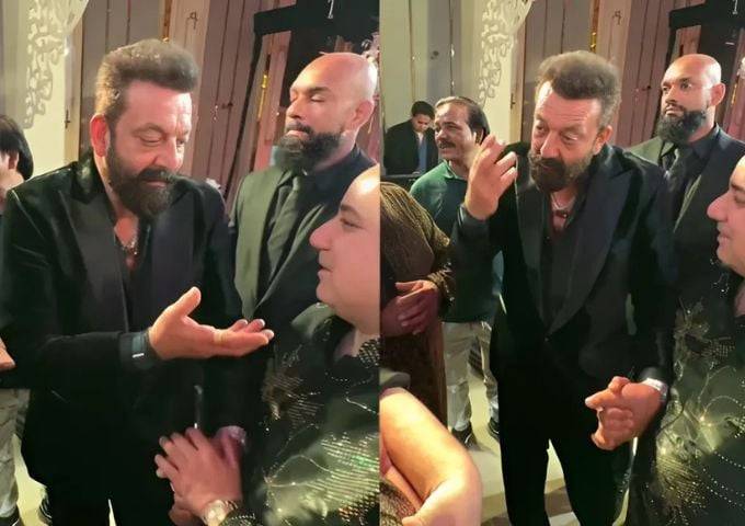 Sanjay Dutt warmly greets Rahat Fateh Ali Khan in London