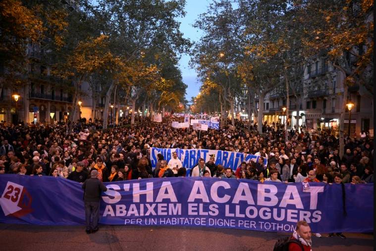 Thousands rally in Barcelona to demand affordable housing