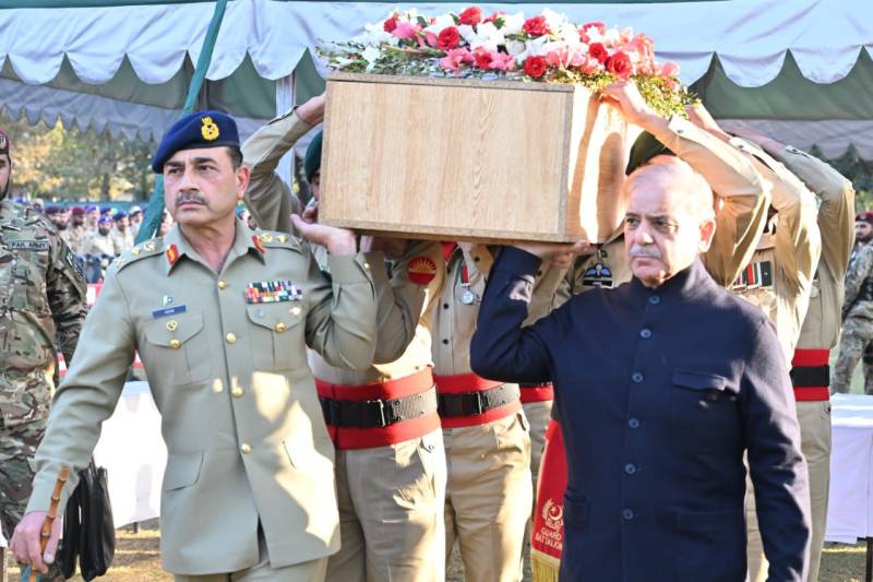 Funeral prayers of three martyred Rangers personnel offered at Chaklala Garison 