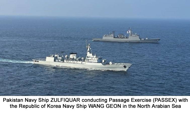 PNS Zulfiquar conducts exercise with Korean Navy Ship in Arabian Sea